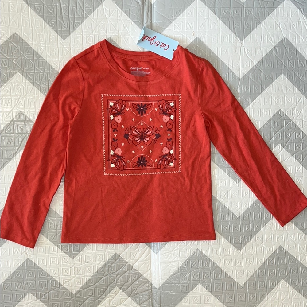 Girls' Red Long Sleeve Shirt by Cat & Jack
